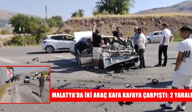 Malatya’da iki otomobilin çarpıştığı kazada 2 kişi yaralandı