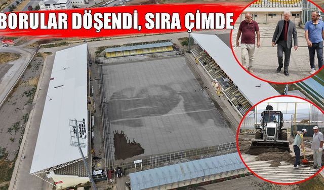 Muş Şehir Stadyumu’nda alttan ısıtma tamamlandı, sıra çim seriminde
