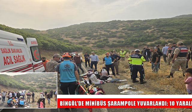 Bingöl’de minibüs kazasında 10 kişi yaralandı