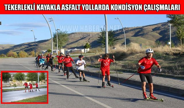Muşlu kayakçılar kış sezonuna asfalt yollarda hazırlanıyor