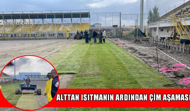 Muş Şehir Stadyumu’nda çim serimi başladı