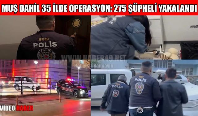 Muş dahil 35 ilde siber suç operasyonu: 275 şüpheli yakalandı