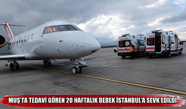 Muş’ta kalp hastası bebek uçak ambulansla İstanbul’a nakledildi