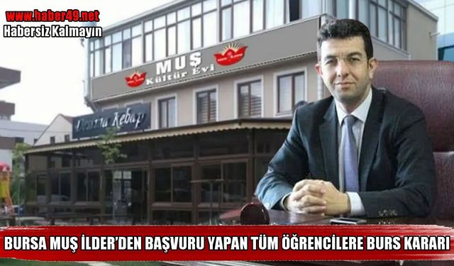 Bursa’da eğitim gören Muşlu öğrencilere burs müjdesi: Tüm başvurular kabul edildi