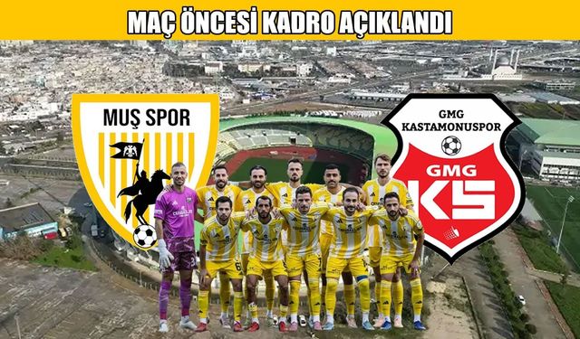 Muşspor- Kastamonuspor maçının ilk 11’leri belli oldu