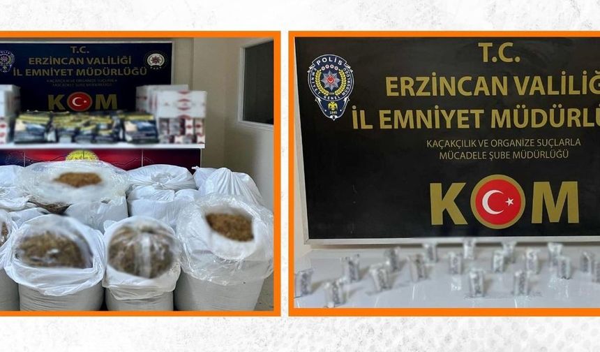Erzincan’da kaçak tütün ve makarona yönelik operasyon: 1 tutuklama