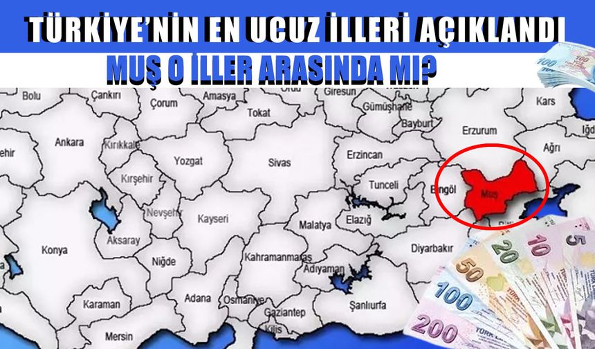 Türkiye’nin en ucuz şehirleri açıklandı: Peki Muş listede mi?