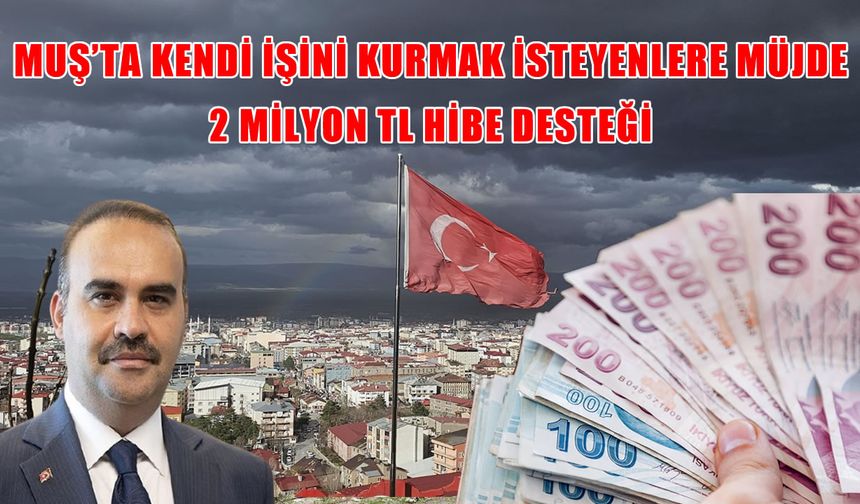 Muş'ta Kendi İşyerini Açmak İsteyenlere 2 Milyon TL HİBE! 3 Yıl Ödeme Yok, Başvurular Başladı...