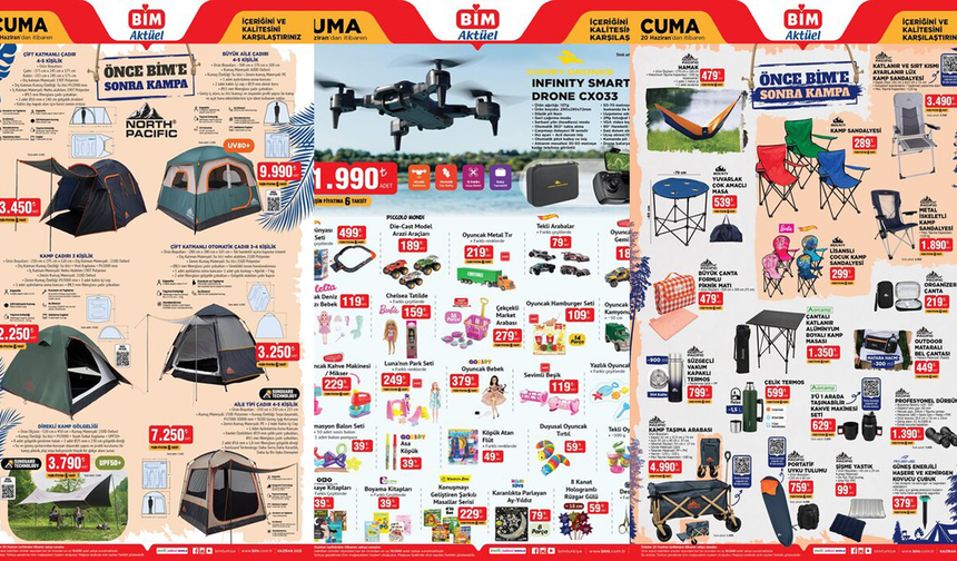 BİM 17-20 Haziran Aktüel Kataloğu Yayınlandı: Kamp Malzemeleri, Drone ve Yüzlerce Ürün İndirimde!