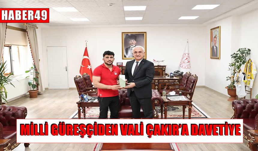Muşlu Avrupa Güreş Şampiyonu Yılmaz’dan Vali Çakır’a ziyaret
