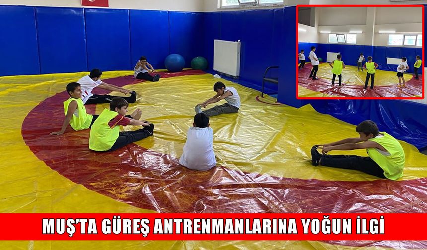 Korkut’ta düzenlenen güreş antrenmanlarına yoğun katılım