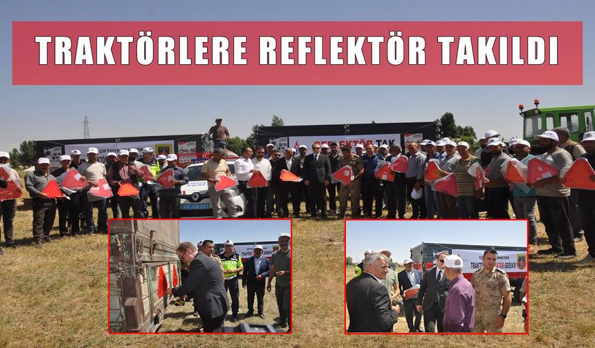 Bulanık’ta 400 traktöre reflektör takıldı