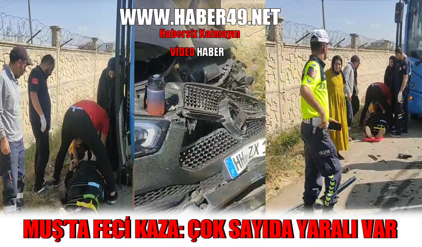 Muş’ta şehir içi otobüsü ile otomobil çarpıştı: Çok sayıda yaralı var