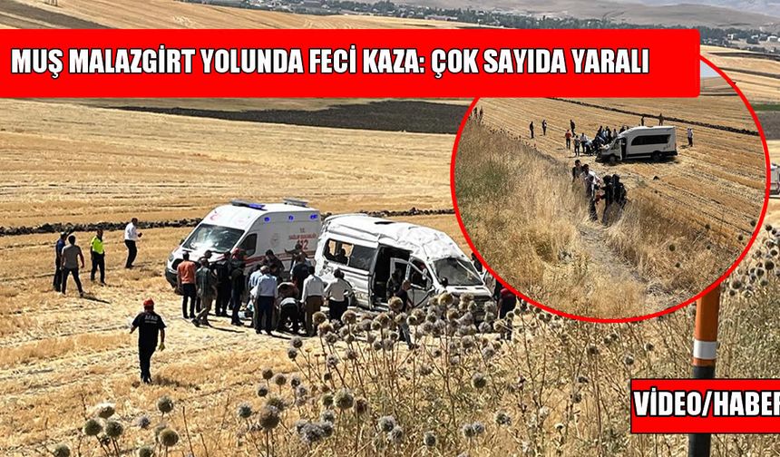 Muş-Malazgirt yolunda minibüs şarampole yuvarlandı: Yaralılar var