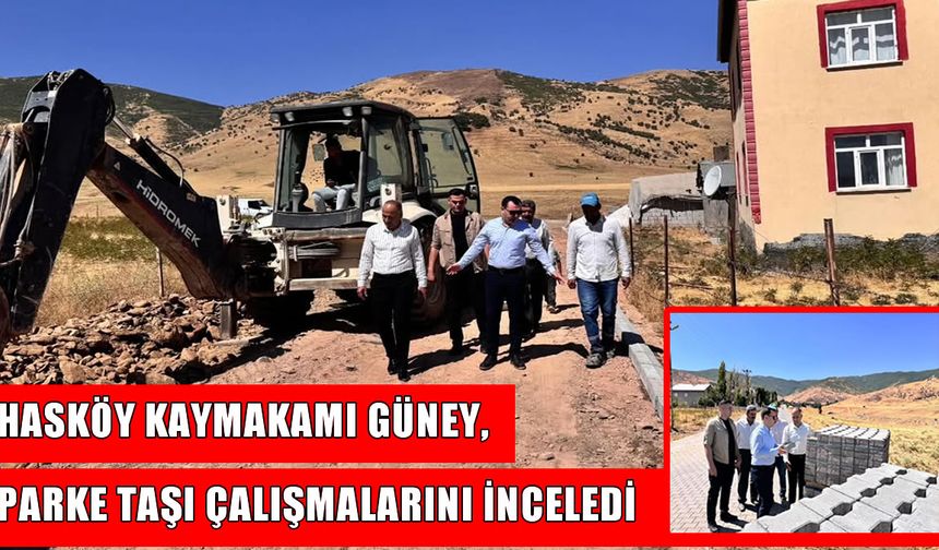 Hasköy Kaymakamı Güney, kilitli parke taşı çalışmalarını inceledi