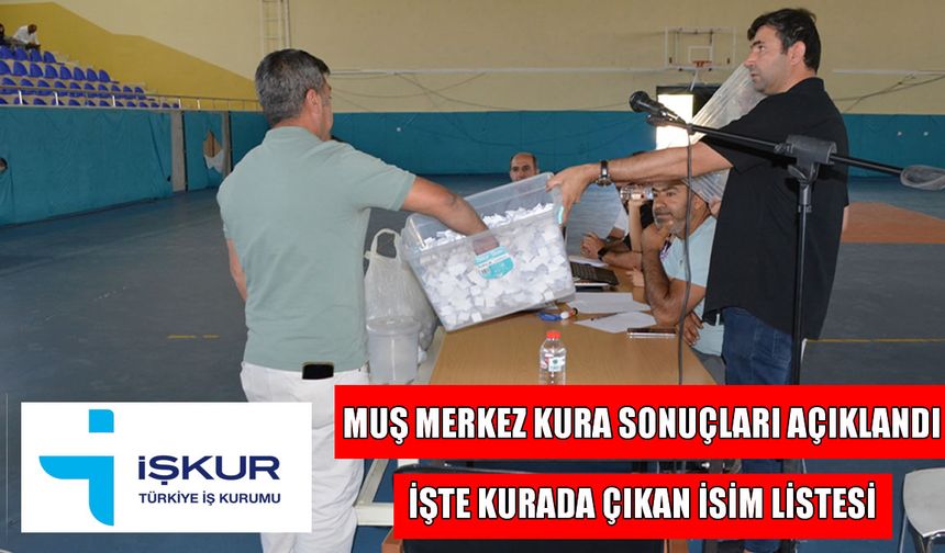 Muş Merkez TYP kura sonuçları açıklandı: İşte isim listesi