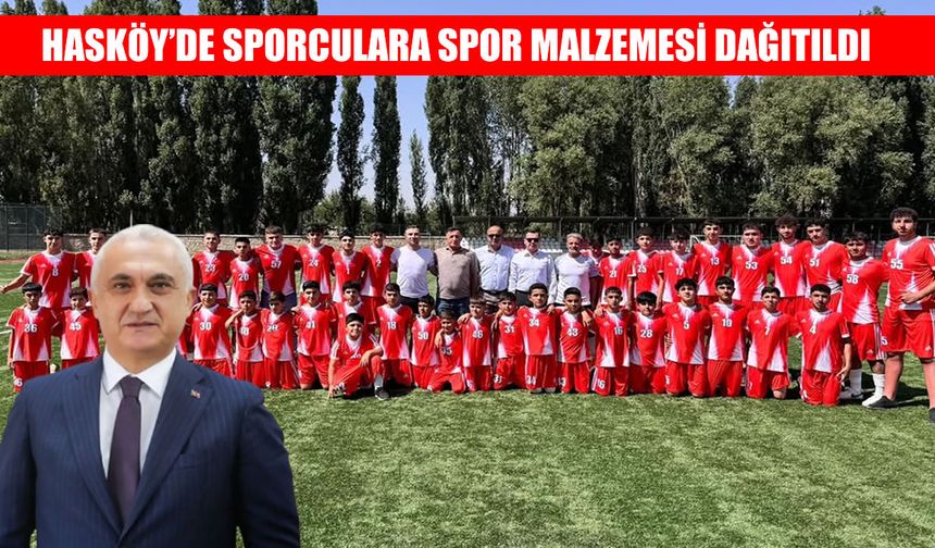 Hasköy’de amatör spor kulüplerine spor malzemesi dağıtıldı