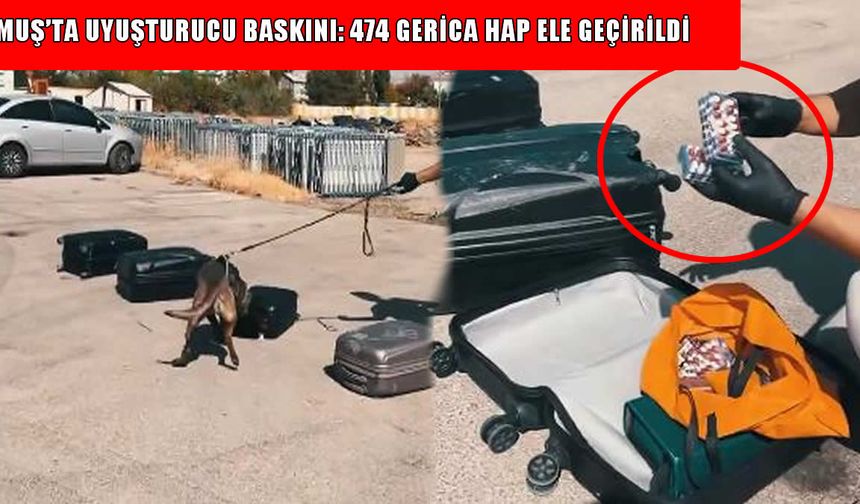 Muş'ta uyuşturucu operasyonu: Yüzlerce gerica hap ele geçirildi
