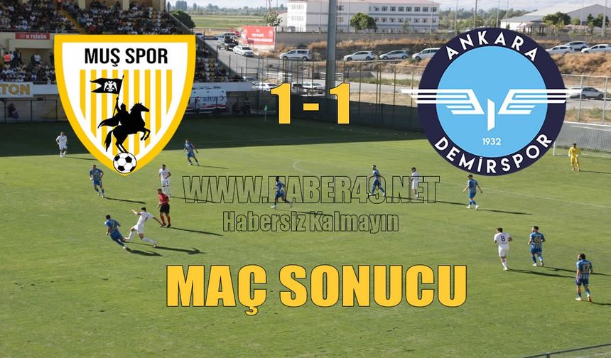 Muşspor-Ankara Demirspor düellosu berabere bitti