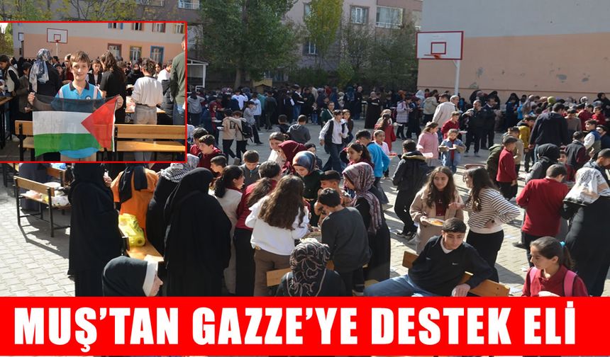 Muş’ta öğrenci ve veliler Gazze için el ele verdi