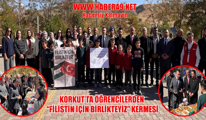 Korkut’ta öğrenciler Filistin için el ele verdi