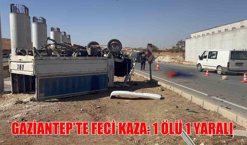Otomobille çarpışan kamyonet ters döndü: 1 ölü, 1 yaralı