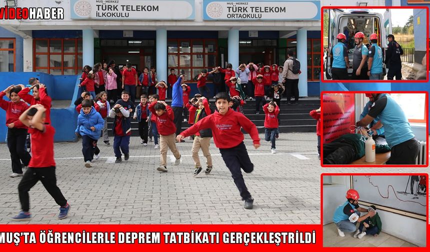 Muş’ta deprem tahliye tatbikatı düzenlendi