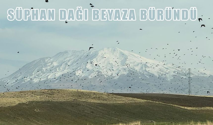 Süphan Dağı’nın zirvesi beyaza büründü