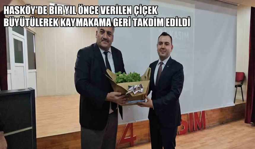 Hasköy Milli Eğitim Müdürü Bozyel'den Kaymakam Güney'e anlamlı hediye