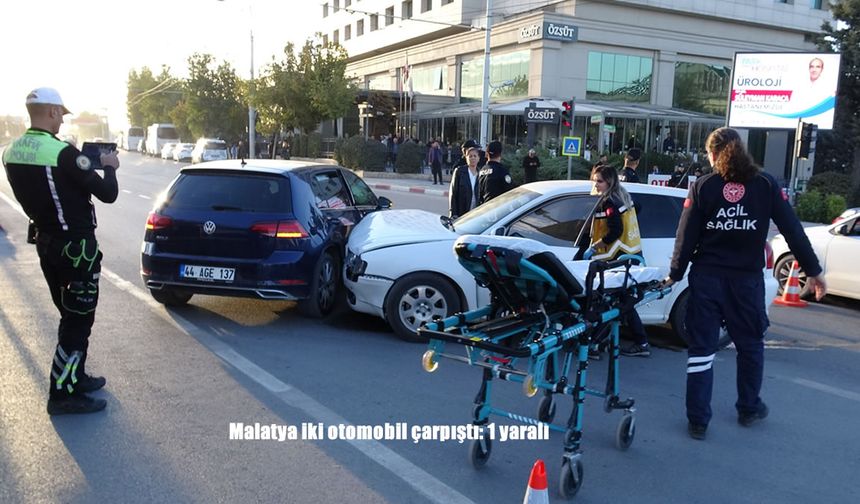 Malatya iki otomobil çarpıştı: 1 yaralı