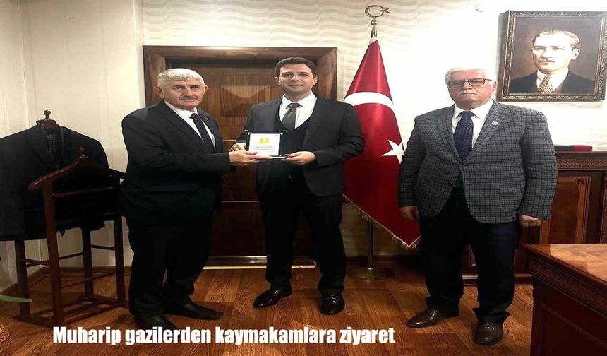 Erzurum’da Muharip Gazilerden Kaymakamlara Anlamlı Ziyaret ve Plaket Takdimi