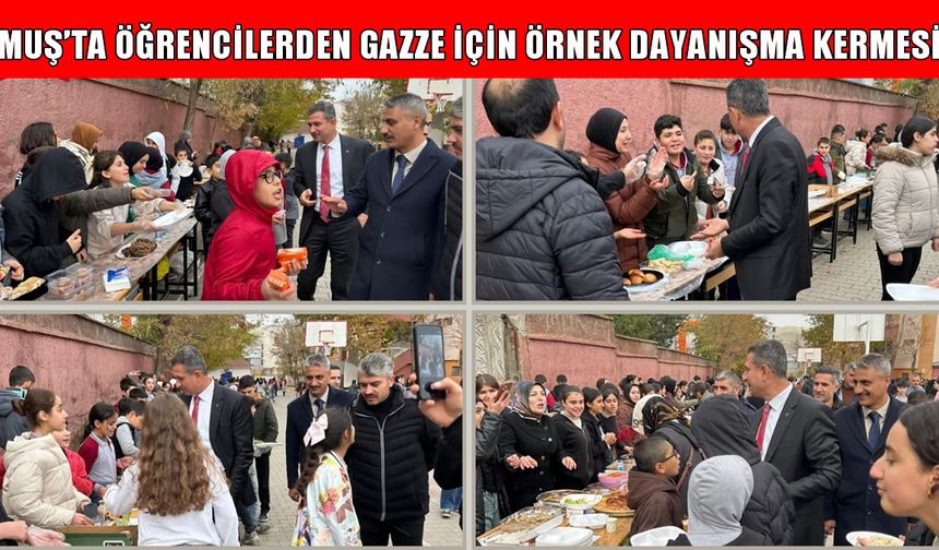 Muş'ta MEV Fatih Ortaokulu’ndan Gazze için anlamlı kermes