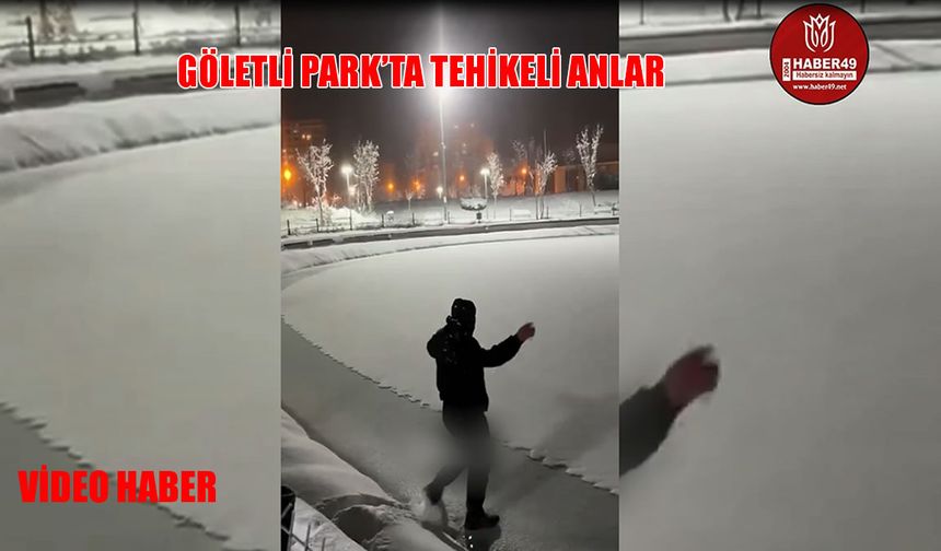 Muş Göletli Park’ta tehlikeli eğlence: Dans ederken suya düştü!