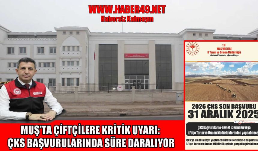 Muş Tarım ve Orman İl Müdürü Gönç'ten ÇKS uyarısı!