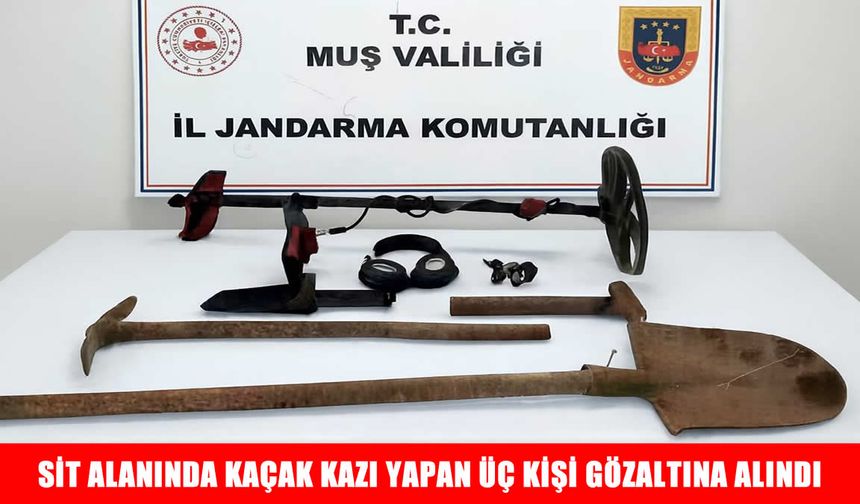 Muş'ta kaçak kazı operasyonu: 3 gözaltı