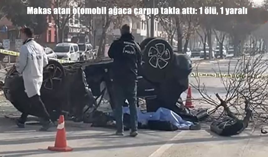 Makas atan otomobil ağaca çarpıp takla attı: 14 yaşındaki çocuk hayatını kaybetti
