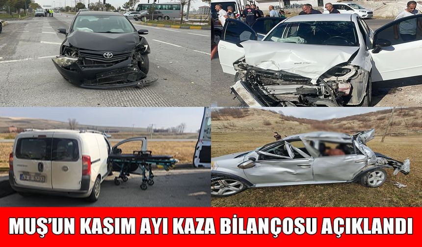 Muş'un kasım ayı trafik kaza bilançosu açıklandı
