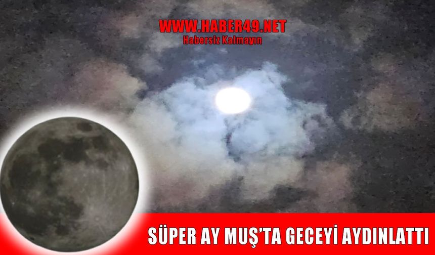 Muş semalarında süper ay görsel şölen sundu
