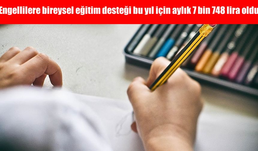 Engellilere bireysel eğitim desteği bu yıl için aylık 7 bin 748 lira oldu
