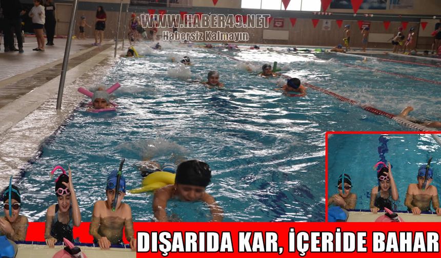 Muş’ta soğuk havalar yüzmeye engel değil: Çocuklar hem eğleniyor hem öğreniyor