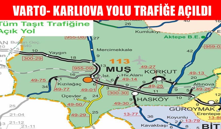 Varto-Karlıova kara yolu trafiğe açıldı