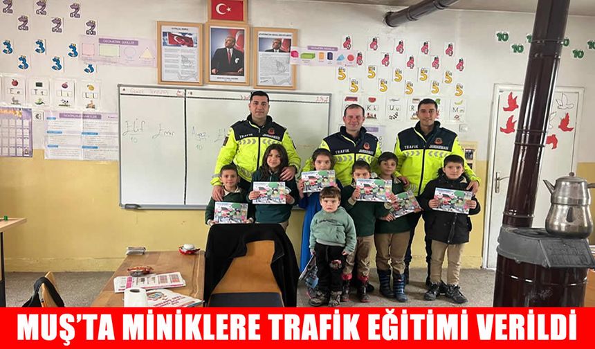 Muş’ta jandarmadan köydeki öğrencilere trafik eğitimi