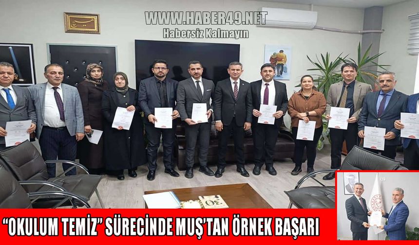 Muş’ta 127 okula “Okulum Temiz Belgesi” verildi