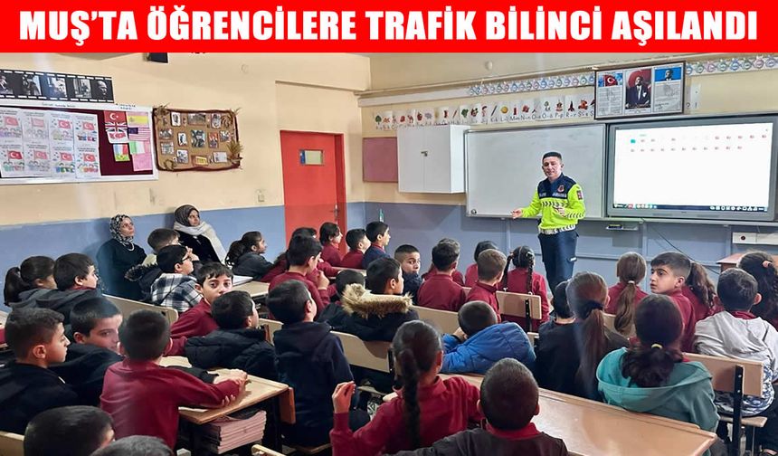 Korkut'ta öğrencilere trafik kuralları anlatıldı
