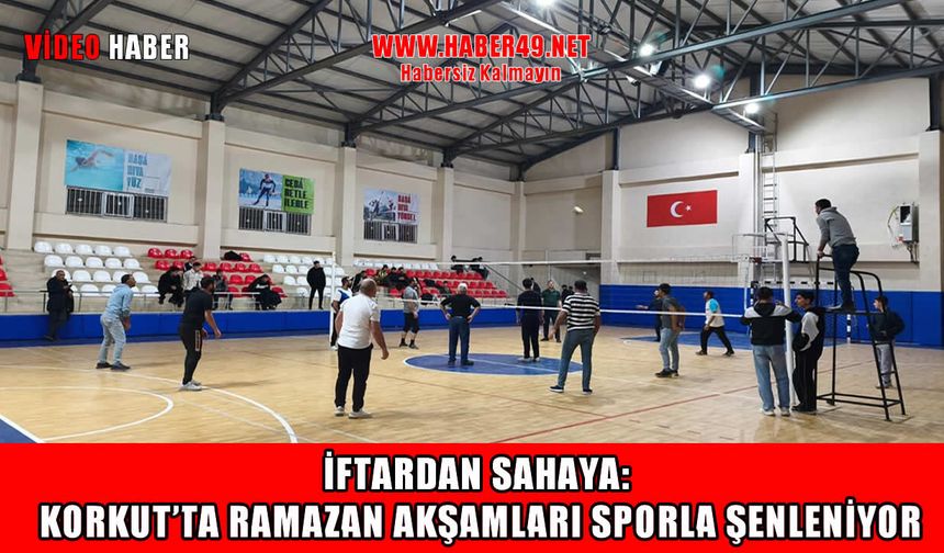 Korkut'ta Ramazan hareketliliği: İftar sonrası spor salonu dolup taşıyor