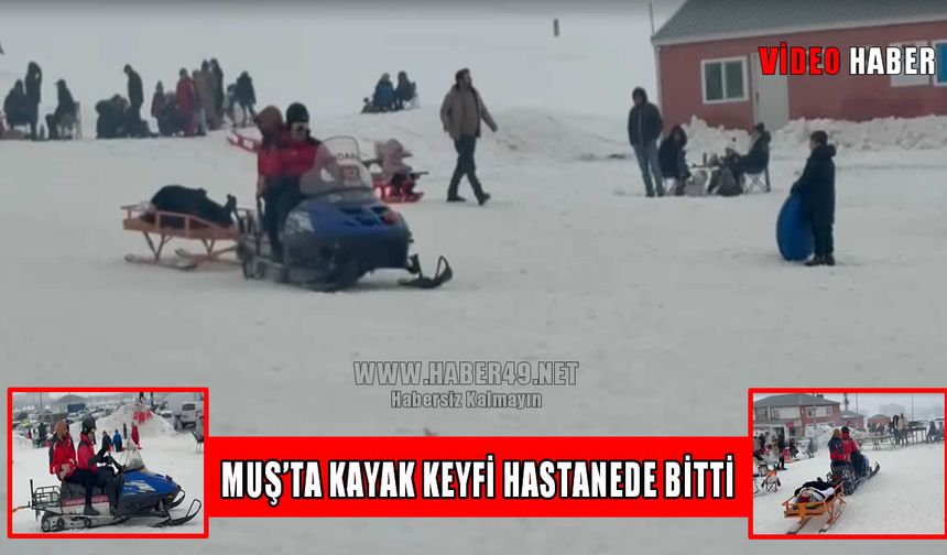 Muş'ta kayak pistinde talihsiz kaza