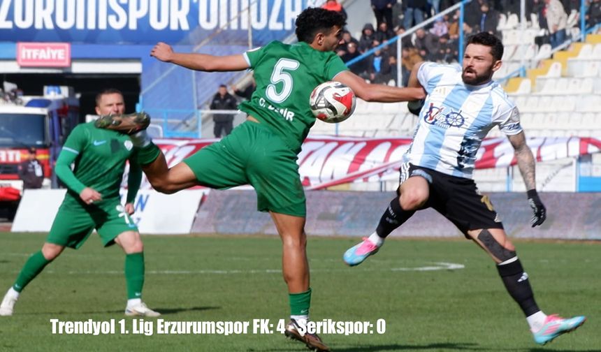 Trendyol 1. Lig Erzurumspor FK: 4 - Serikspor: 0