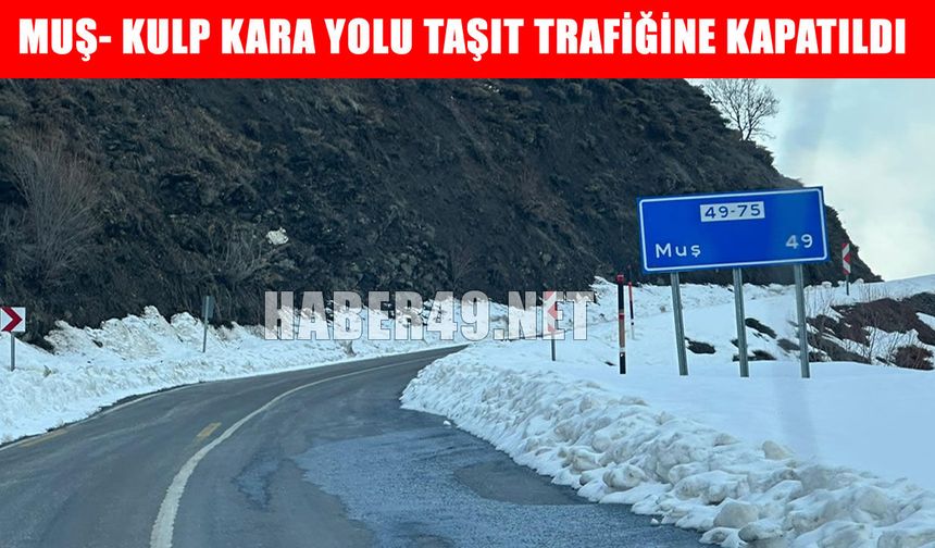 Muş-Kulp yolu trafiğe kapatıldı