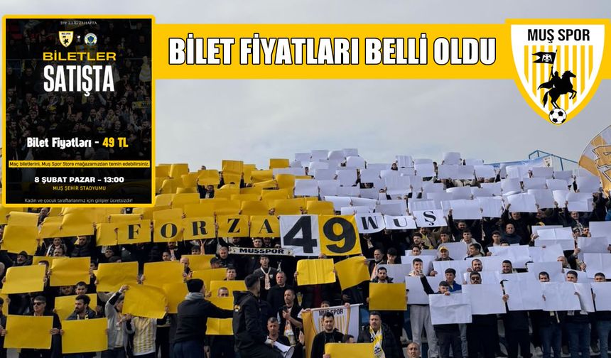 Muşspor iç sahada geleneği bozmadı: Biletler yine 49 TL