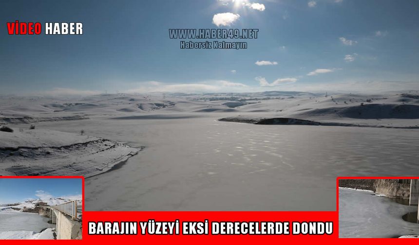 Muş'ta dondurucu soğuklar: Alparslan-2 Barajı’nın yüzeyi buz tuttu